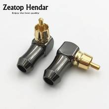 10Pcs Brass Gold Plated Right Angle RCA Male Plug 90 Degree RCA AV Audio Video Soldering Connector 2024 - buy cheap
