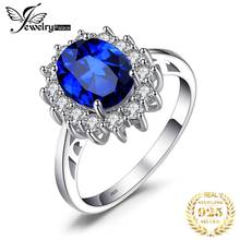 Anel de noivado com safira azul, anel de prata esterlina 925 da kate médiletona para mulheres 2024 - compre barato