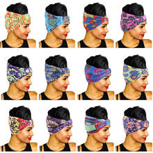 African Pattern Print Knotted Headband Stylish Turban for Women Design Silky Headdress Ladies Cross Headwear Hair Accessories 2024 - buy cheap