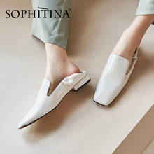 SOPHITINA Fashion Office Flats Women' s High Quality Genuine Leather Comfortable Square Toe New Shoes Slip-On Loafer Flats PO536 2024 - buy cheap