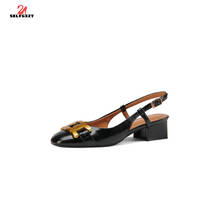 SKLFGXZY-sandalias romanas de cuero genuino para mujer, zapatos de piel de vaca, color negro y marrón, nuevo estilo de verano 2024 - compra barato