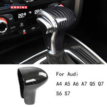Carbon Fiber Gear head  Shift Knob Head Handle Sticker Decoration For Audi A4 A5 Q5 2013-16 A5 A7 Q7 2013-15 2024 - buy cheap