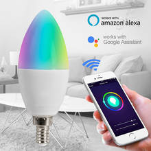LED Candle Bulb E12/E14 5W Save Energy spotlight Warm Light Smart Tuya Wifi Candle Bulb RGB Bulb Works with Alexa Google Home 2024 - buy cheap