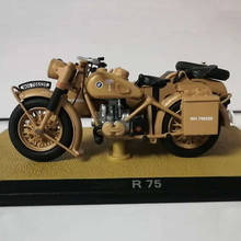1:24 Масштаб литья под давлением военная модель игрушки SS18 Второй мировой войны R75 Sidecar мотоцикл Модель Коллекционная дисплей 9,5 см 2024 - купить недорого