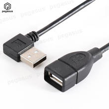 0,1/0,4 м USB 2,0 штекер-гнездо USB A левый/правый угловой адаптер 90 градусов Кабель AM/AF USB Удлинительный кабель 2024 - купить недорого