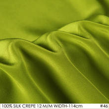 SILK CREPE DE CHINE 114cm width 12momme100%Silk Satin Fabric Crepe De Chine Dress Silk Fabric Olive NO 46 2024 - buy cheap