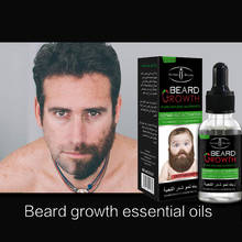 Óleo natural para crescimento da barba, óleo essencial para crescimento de barba, acelera o crescimento de pelos faciais, condicionador de barba 100% natural com 30ml 2024 - compre barato