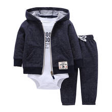 3 Piece Set Newborn Clothing Hooded Cardigan+Trousers+Romper Bebes Boy Clothes Baby Girl Sets Cotton Children Outfits 2018 New 2024 - buy cheap