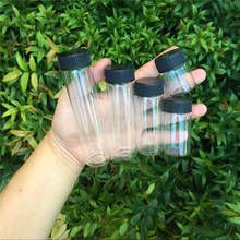 15ml 25ml 40ml 50ml 60ml Hyaline Glass Jars Black Plastic Lid Clear Vitreous Bottle Refillable Travel Vials 50Pcs Gifts Crafts 2024 - buy cheap