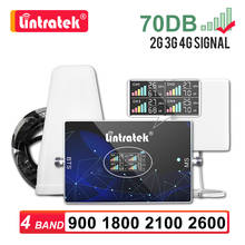 Новый четырехдиапазонный ретранслятор сигнала GSM 2G 3G 4G Lintratek усилитель LTE 800 900 1800 2100 2600 B5 850 сотовый телефон усилитель 70 дБ комплект 2024 - купить недорого