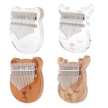 New Kalimba 17 Key Thumb Piano Mahogany Gift with Bag Cartoon Animal-shaped Kalimba Instrument Set For Adults mbira kit 2024 - buy cheap