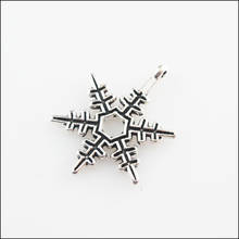 Fashion 20Pcs Tibetan Silver Christmas Snowflake Flower Charms Pendants 17x23mm 2024 - buy cheap