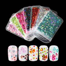 Holographic Hollow Heart Shape Nail Sequins  Glitter Flakes Slices 3D Nails Art Decoration Gel Polish Manicure Accessories 2024 - buy cheap