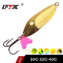FTK-Nuevo cebo con anzuelo cucharilla de pesca dura, señuelo de Metal para pesca vertical, carpa, 1PC30g 32g 40g 2024 - compra barato