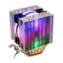 6 Heat Pipe Cpu Cooler Led Fan 3 Line Cpu Fan Cpu Heatsink For  775/1150/1155/1156/1366 For Amd All 2024 - buy cheap