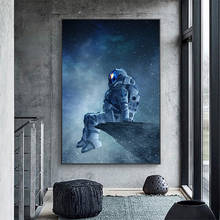 Modern Art Lonely Astronaut Sitting In Space Canvas Painting Posters and Prints Wall Art Pictures for Bedroom Decor 2024 - buy cheap
