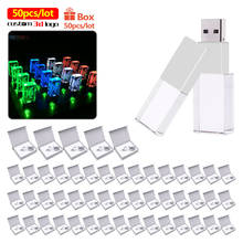 50pcs/lot PenDrive Crystal LED light Usb Flash Drive 16G 32G 64G Usb Memory Stick 128gb Pen Drive USB Memory Free 3d Logo Gift 2024 - buy cheap