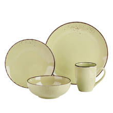 Vancasso Navia-YG Vintage 4-Piece Ceramic Dinner Set with 1*Dinner Plate,Dessert Plate,Bowl,350ML Mug service for One person 2024 - buy cheap