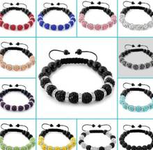 dr34d can choose color 10mm white black multicolor free shipping Micro Pave  Disco bead    Bracelet crystal 2024 - buy cheap