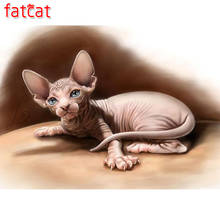 FATCAT Full Diamond Embroidery Diy Diamond Painting sphynx cats Cross Stitch Kits 5D Diamond Mosaic kitten Crafts and art AE412 2024 - buy cheap