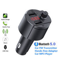 2021 Car Hands-free Adapter FM Transmitter Bluetooth 5.0 Car Kit MP3 Player QC3.0 Dual USB Charger Auto Replacement Parts 2024 - buy cheap