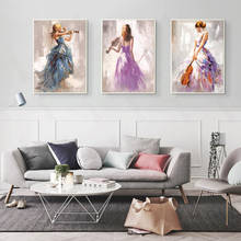 Carteles e impresiones de retrato abstracto moderno, arte de pared, lienzo, pintura del jugador de violín, imágenes decorativas para decoración de sala de estar 2024 - compra barato