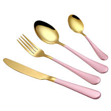 Tablewellware Gold Cutlery Set Stainless Steel Spoon Set Tableware Forks Knives Spoons Kitchen Dinnerware Set Dropshipping 2020 2024 - buy cheap