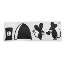 1pc preto dos desenhos animados mouse amor coração vinil arte adesivo de parede para casa rodapé placa decalque 2024 - compre barato