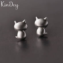 Kindey nova cor de prata brincos de gato para as mulheres presente de natal do casamento declaração jóias pendientes brincos 2024 - compre barato