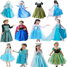 Vestidos de princesa para niña, disfraz de Bella Durmiente, Jasmine, Rapunzel, Bella, Ariel, Elsa, Anna, Sofía, ropa para niños 2024 - compra barato