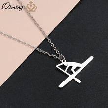 QIMING Canoe Boat Necklace For Women Men Sport Jewelry Kayaking Pendant Stainless Steel Simple Vintage Necklaces Collar 2024 - buy cheap