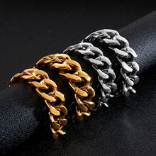 Corrente bracelete ou colar masculino de aço inoxidável 316l, joia dura completa de aço inoxidável 18/20mm de largura 2024 - compre barato