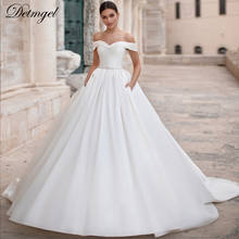 Detmgel Sexy Sweetheart Neck Lace Up Matte Satin A-Line Wedding Dress New Luxury Beading Sashes Court Train Vintage Bridal Gown 2024 - buy cheap