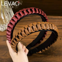 Levao Solid Color Leather Weaving Headband Fashion Braid Hair Bands Hoop Bezel Headwear Twist Hairband Hair Accessories 2024 - buy cheap