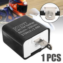 1 peça-pisca de motocicleta de alta qualidade 12v 2 pinos ajustável, relé preto, acessórios para moto, led, sinal de seta, luz indicadora 2024 - compre barato