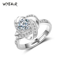 WYEAIIR-Anillo de Plata de Ley 925 con forma de estrella eterna, sortija ajustable, plata esterlina, Circonia cúbica, zirconia, circonita, zirconita, diseño romántico 2024 - compra barato