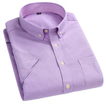Aoliwen marca nova primavera casual dos homens blusa 2021 verão fino cor sólida camisas de manga curta oxford têxtil camisa masculina 2024 - compre barato