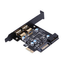 Super Speed PCI-E to USB 3.0 2 Port PCI Express Expansion Card 19-Pin Power Connector for Desktops PC 2024 - buy cheap