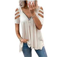 Red Wine V-Neck Zipper Off Shoulder Plus Size 5XL Pullover T-shirt  Woman's Summer Casual Short-Sleeve Oversized Tees Female Top 2024 - buy cheap