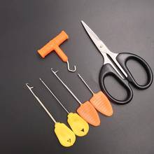 6Pcs Carp Fishing Rigging Tool Crochet Hook Stringer Knot Puller Baiting Needles Boilie Bait Drill Needle Scissor Fishing Tackle 2024 - buy cheap