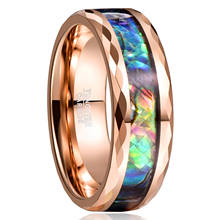 NUNCAD-Anillo de dedo de carburo de tungsteno, 8MM de ancho, chapado en Incrustaciones de oro rosa, carcasa de abulón, anillo de acero de tungsteno 2024 - compra barato