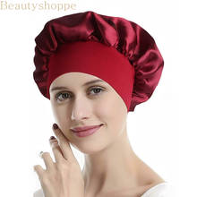 Extra Large Print Satin Silk Bonnet Sleep Cap with Premium Elastic Band 2024 - buy cheap