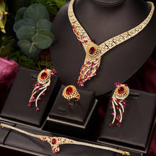 Missvikki-collar de circonia cúbica para boda, conjunto de joyería, anillo, pendientes, Noble, Fénix, nigeriano, indio, de lujo 2024 - compra barato
