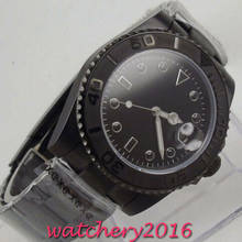 40 мм BLIGER черный стерильный циферблат сапфировое стекло PVD случае автоматические мужские часы 2024 - купить недорого