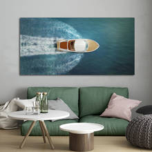 RELIABLI-carteles artísticos en lienzo e impresión de barco en el mar, imágenes de puesta de sol, arte de pared para sala de estar, pintura decorativa sin marco 2024 - compra barato