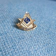 Wholesale Blue Lodge 25 Years Freemason Masonic Diestruck enamel with rhinestone Lapel Pin 2024 - buy cheap