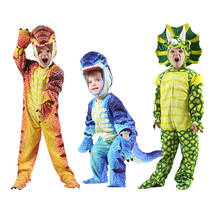 Kids Anime Dinosaur Jumpsuit Halloween Cosplay Costume Triceratops Carnival Party Role Play Disfraz T-rex Children Romper 2024 - buy cheap