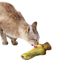Мягкая Плюшевая 3d-игрушка для домашних животных в форме рыбы, кошки, интерактивные подарки, игрушки в виде рыбы, кошачьей мяты, мягкая подушка, кукла, имитация рыбы, игрушка для домашних животных 2024 - купить недорого