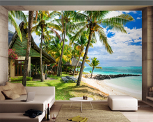 Custom 3D photo wallpaper mural Mauritius island landscape 3d background wall 2024 - buy cheap