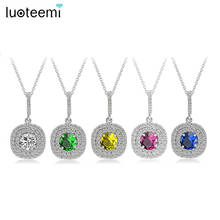 LUOTEEMI Brand Shinning Gift for Women Exquisite Whit Gold-Color Inlay High Quality Zircon Pendant Necklace Wholesale Jewelry 2024 - buy cheap